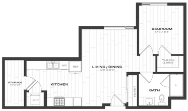 1 Bed/1 Bath-A4 1213 floor plan
